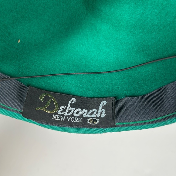 Deborah New York Hat Green 7” VTG Wool USA Sequence Tea Party Church Christmas - Picture 6 of 14